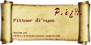 Pittner Ányos névjegykártya